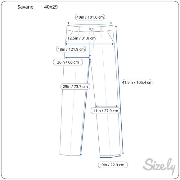 Savane Men's Dark Blue Flat Front Pants 40x29 - Picture 4 of 4
